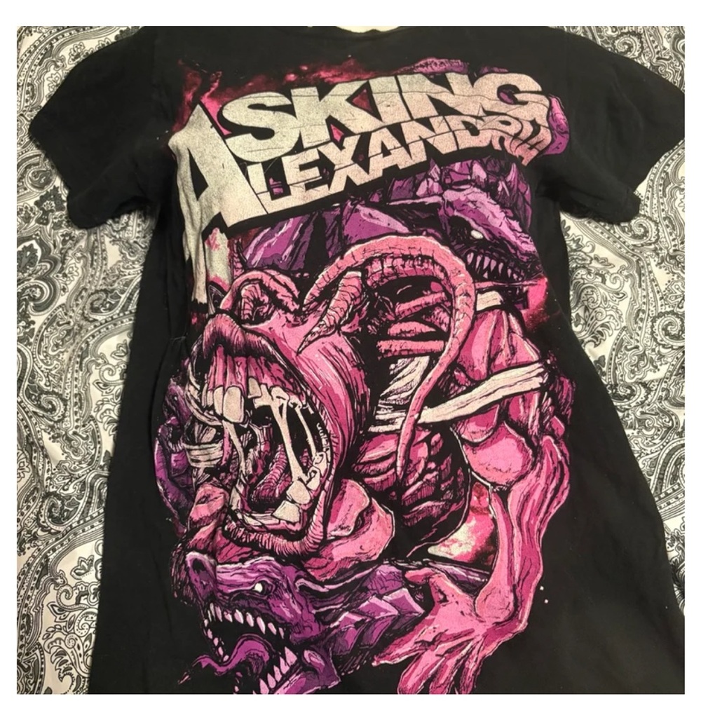 Bay Island Black Pink Monster Graphic Short Sleeve Tee